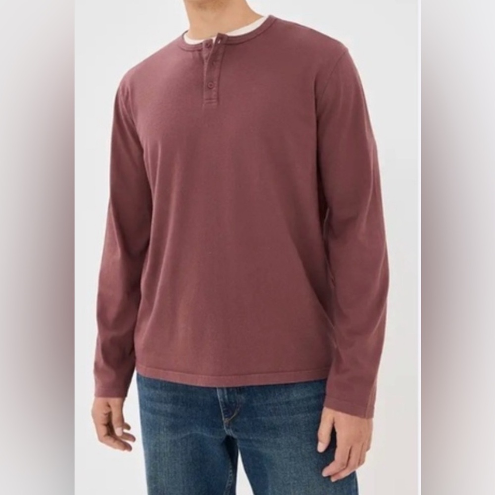 Rhône Men's Waffle Henley Shirt - NWT - Size XXL Maroon